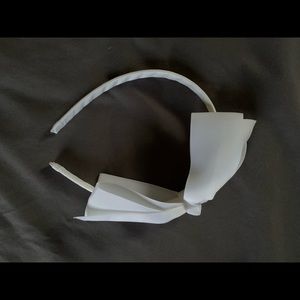 Girls white headband with bow